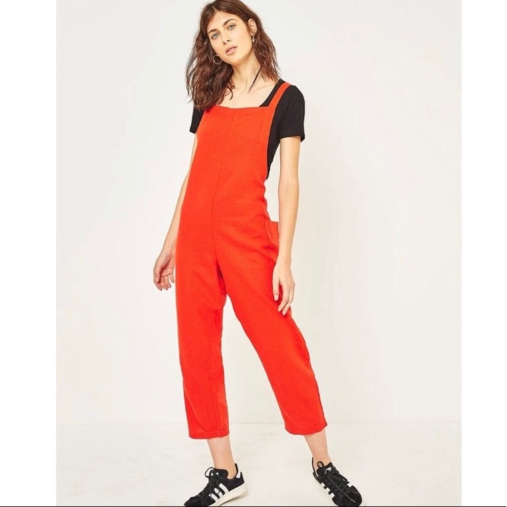 Urban Outfitters Linen Cropped Jumpsuit